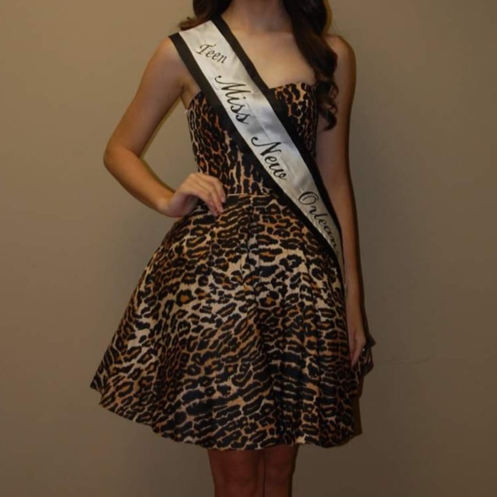 Sherri Hill 32106 Leopard/Hot Pink Cocktail